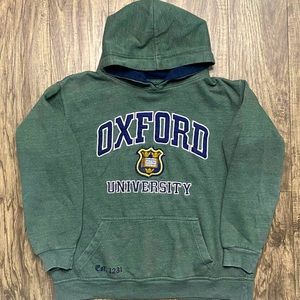 Vintage Oxford University Embroidered Hoodie Sweatshirt Spell Out Size Medium